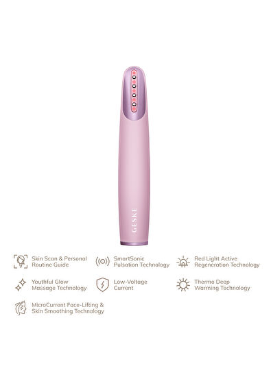 Geske Skin Firming Wand Pink Titreşimli Kırmızı Led Terapili Sıkılaştırıcı Yüz Bakım Cihazı - 5