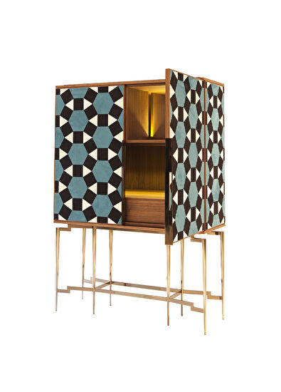 Mobi Nikea Renkli Ceviz Kabinet Konsol - 4