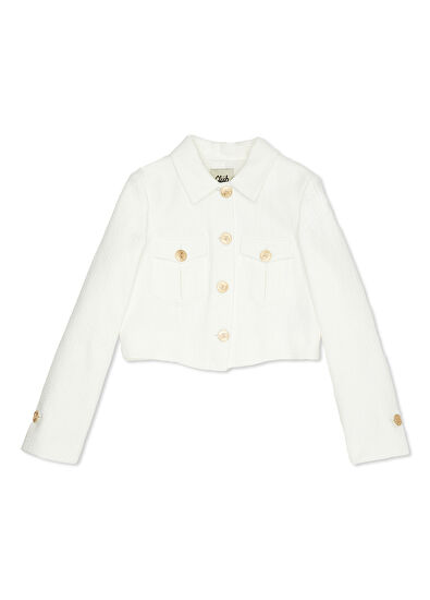 Beymen Club Beyaz Tweed Dokulu Ceket - 7