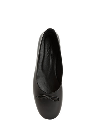 Beymen Club Black Leather Ballerinas - 4