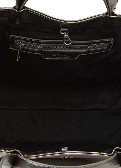 Beymen Club Antrasit Logo Detaylı Kadın Rugan Çanta - 5