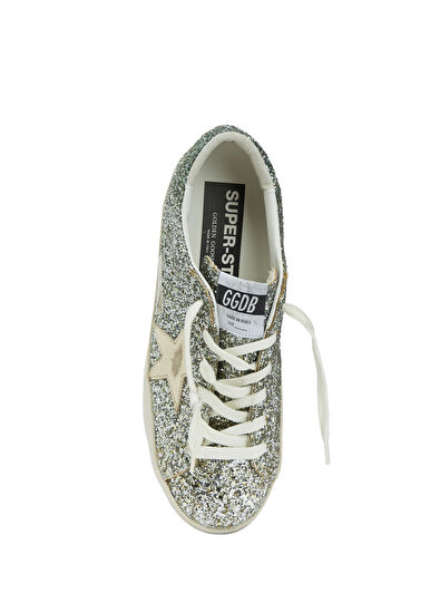 Golden Goose Super Star Silver Sequined Women's Sneakers - 4