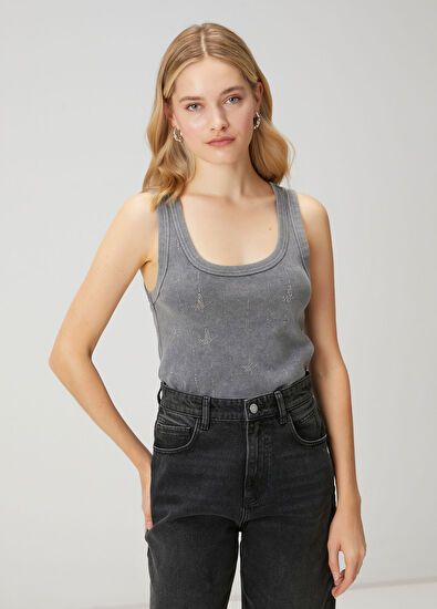 Beymen Club Gri Hotfix Logolu Atlet - 3