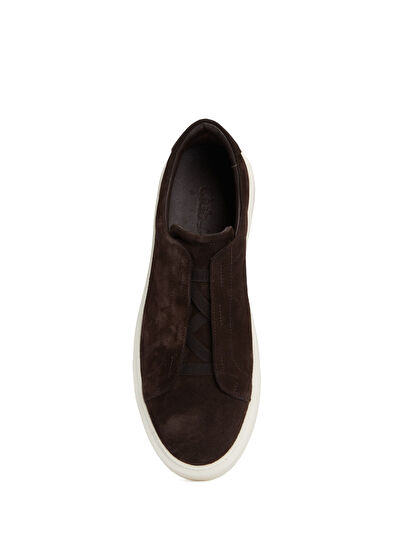 Beymen Club Kahverengi Lastikli Erkek Süet Sneaker - 4