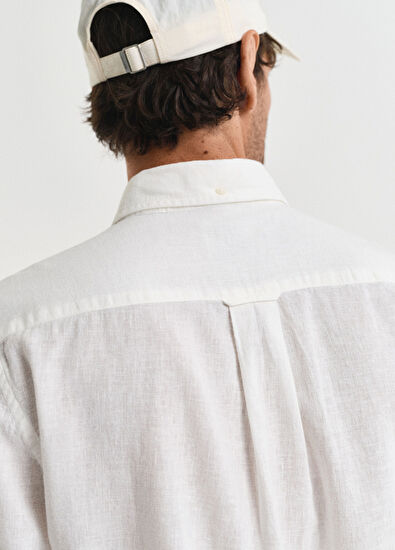 Gant Beyaz Düğmeli Yaka Regular Fit Uzun Kollu Erkek Gömlek - 6