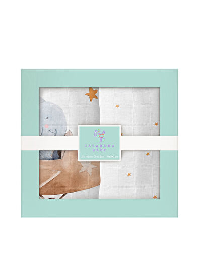 Casadora Baby Happy Tony 100% Organic Cotton 2-Piece Muslin Cover Set - 6