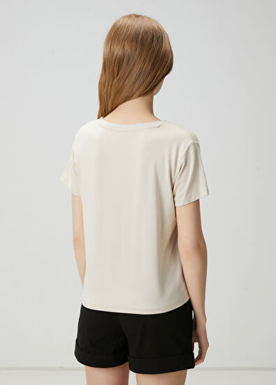 Beymen Club Beige Modal T-Shirt - 5