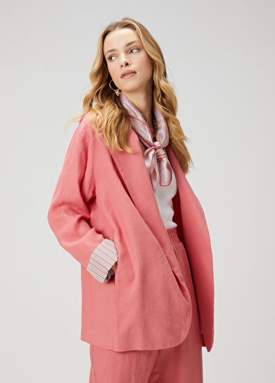 Beymen Club Pembe Keten Ceket - 5