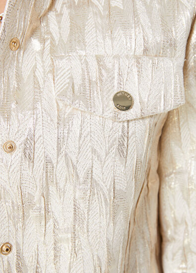 Beymen Club Ekru Gold Sim Jakarlı Trucker Ceket - 5