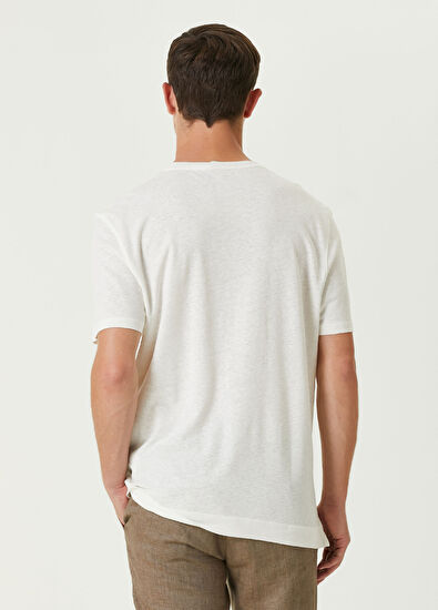 Beymen Club Beyaz Keten T-shirt - 5