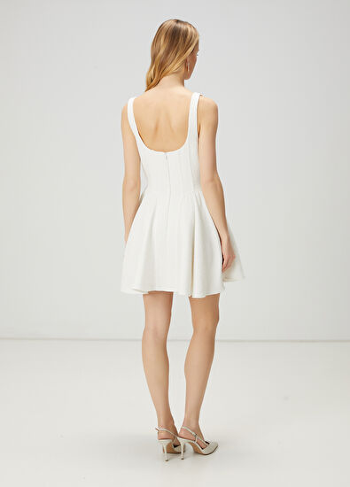 Beymen Club Kırık Beyaz Mini Elbise - 5