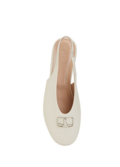 Beymen Club Ecru Leather Ballet Flats - 4