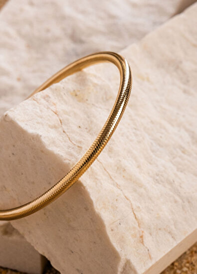 Esnek 14 Ayar Altın Kadın Bileklik - Görsel 8