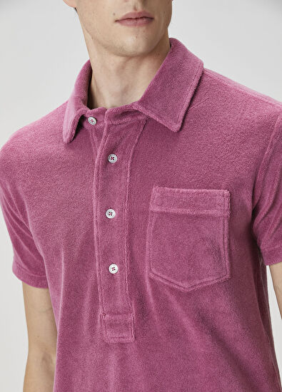 Tom Ford Pembe Polo Yaka Havlu Kumaş T-shirt - 5
