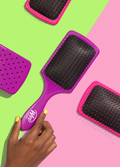 Wet Brush Paddle Detangler Mor Dolaşık Açıcı Geniş Saç Fırçası  - 4