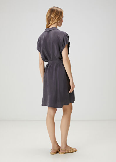 Beymen Club Antrasit Mini Gömlek Elbise - 7
