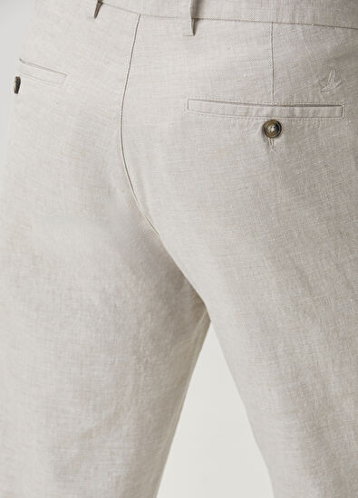 Beymen Club Açık Bej Keten Karışımlı Pantolon - 5