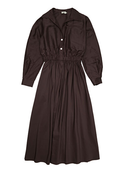 Kahverengi Midi Tafta Elbise Beymen Club Kahverengi Midi Tafta Elbise - 7