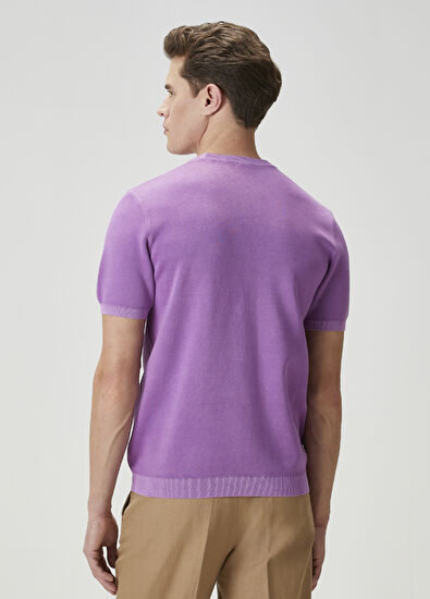 Beymen Club Mor Logo Jakarlı Kısa Kollu Kazak - 5