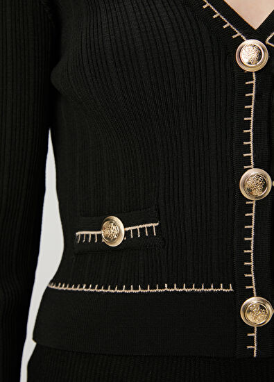 Beymen Club Black Textured Cardigan - 5