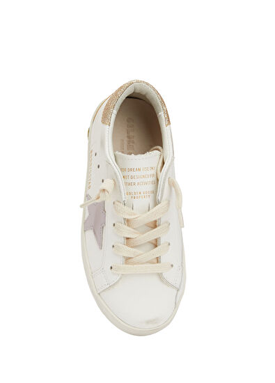 Golden Goose Super-Star Beyaz Lila Kız Çocuk Deri Sneaker - 4