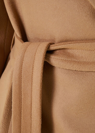 Beymen Club Camel Kruvaze Yün Kaşe Palto - 5