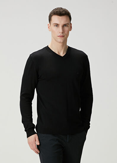 Beymen Club Black V-Neck Sweater - 3