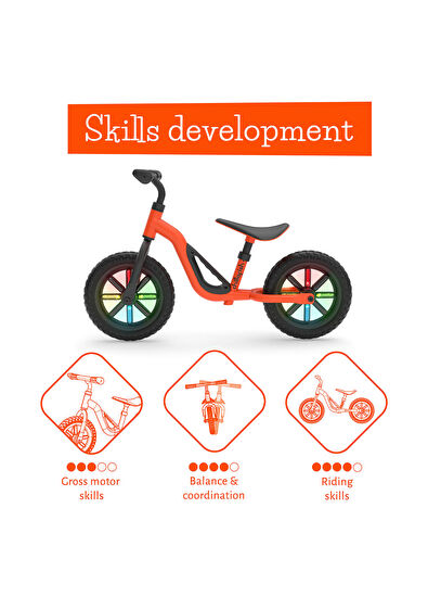 Chillafish Charlie Glow Turuncu Işıklı 2 Tekerlekli 18-48 Ay Çocuk Denge Bisikleti - 4