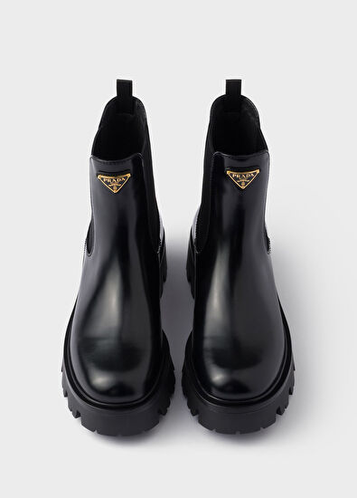 Siyah Fırçalanmış Deri Kadın Bot - Görsel 4