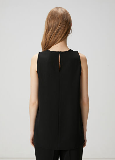 Beymen Club Siyah Dökümlü Krep Bluz - 4