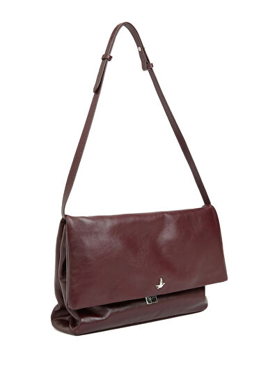 Beymen Club Burgundy Women's Leather Shoulder Bag - 3