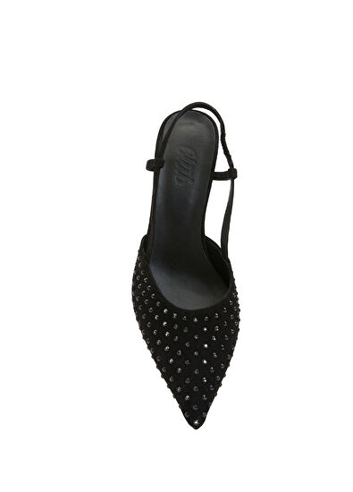 Beymen Club Black Stone Leather Heels - 4