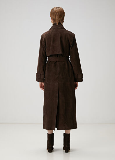 Beymen Club Brown Suede Overcoat - 6