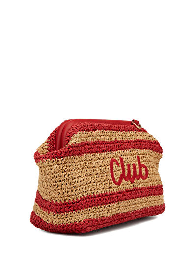 Beymen Club Kırmızı Kadın Rafya El Portföyü - 3