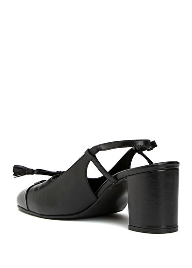 Beymen Club Black Thick Heeled Women's Leather Shoes - 3