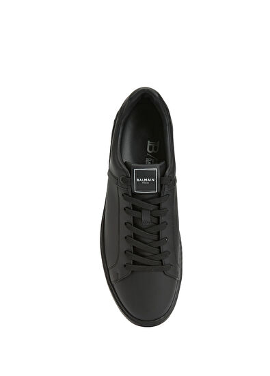 Balmain B-Court Siyah Beyaz Erkek Deri Sneaker - 4