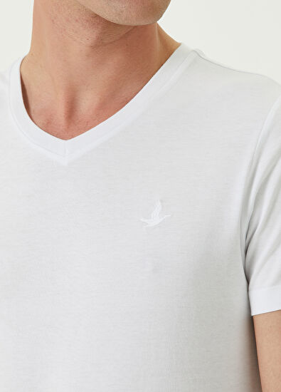 Beymen Club Beyaz V Yaka Basic T-shirt - 5