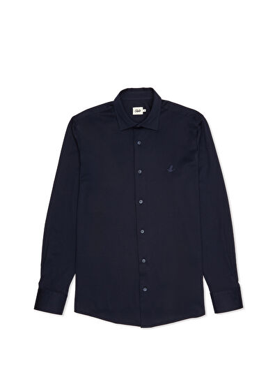 Beymen Club Slim Fit Navy Blue Stretch Supreme Shirt - 7