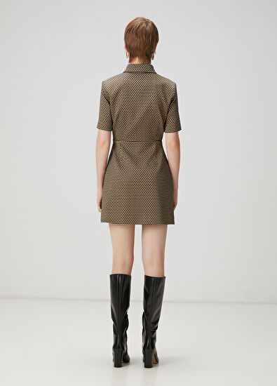 Beymen Club Gold Siyah Desenli Mini Elbise - 6