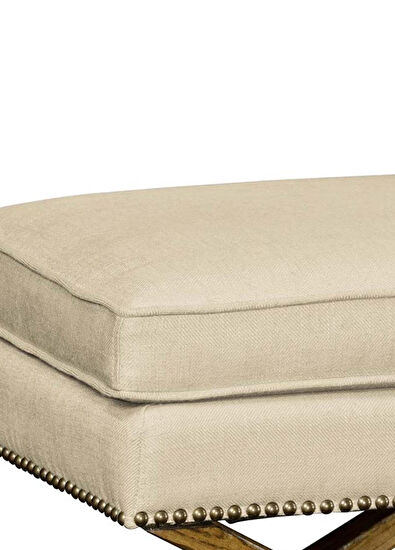 Jonathan Charles Sussex Light Brown Chestnut Brown Wooden Pouf - 3