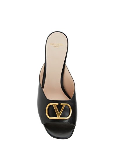 VLogo Siyah Kadın Deri Terlik - Görsel 5