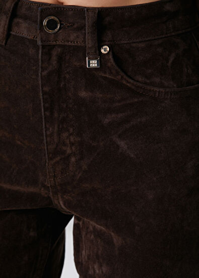 Network Koyu Kahverengi Denim Pantolon - 5