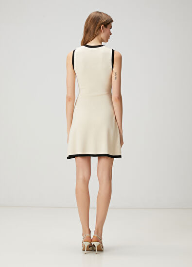 Beymen Club Ekru Siyah Mini Elbise - 5
