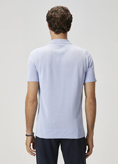 Beymen Club Mavi Polo Yaka Kısa Kollu Triko - 5