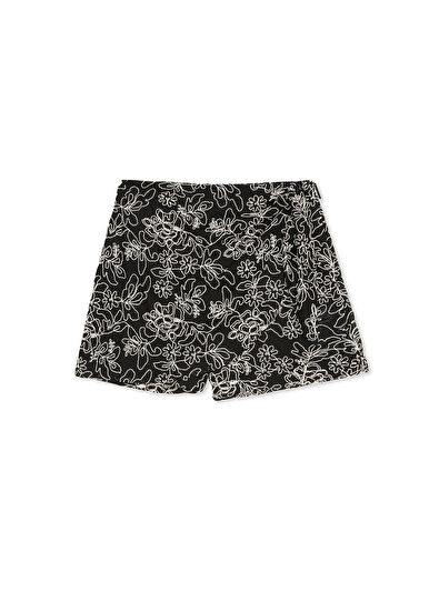 Beymen Club Siyah Nakışlı Şort Etek - 7