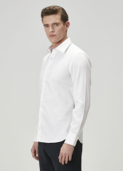 Beymen Club Slim Fit Beyaz Non-iron Gömlek - 5