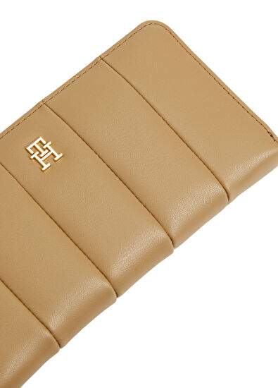 Tommy Hilfiger Icon Large Beige Quilted Women's Wallet - 5