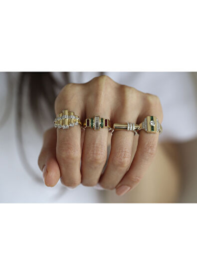 Le Sanat 14 Ayar Kadın Pırlanta Yüzük - Görsel 5