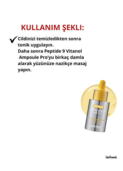 MEDIPEEL Peptide 9 Vitanol Ampoule Pro Peptit Ve %20 Niasinamid İçeren Lifting Ampulü Leke Karşıtı Cilt Serumu 30 ml - 4