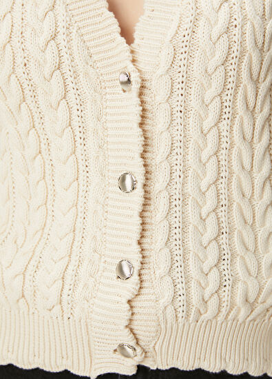 Beymen Club Bej Saç Örgülü Triko Yelek - 6